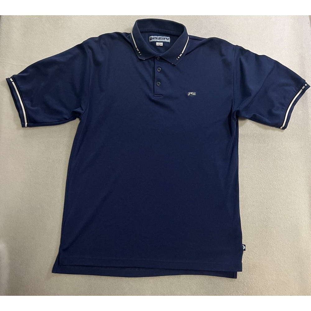 Vintage Rusty Surf Polo Shirt Men's Size XL Navy Blue Surf Skate Hong Kong 90s